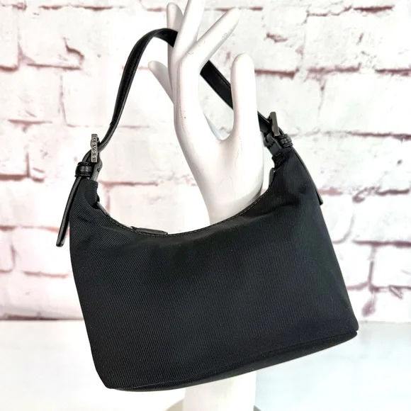 COACH Y2K 6.5”x4” Leather Trim Black Nylon Pewter Hardware Lightweight Mini Bag - Picture 2 of 14